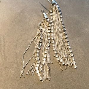Chain and Rhinestone sweeper earrings